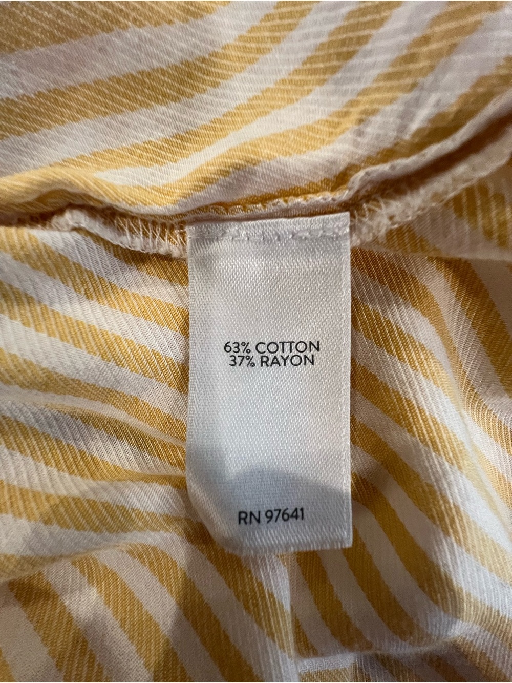 J. Jill Yellow and White Striped Button-Front Blouse - Picture 6 of 7